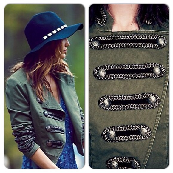 Free People Keep Us Together Marching Band Military Jacket Size 4 - Picture 9 of 9